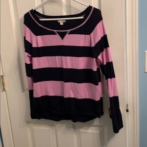 Lavender and navy sweater